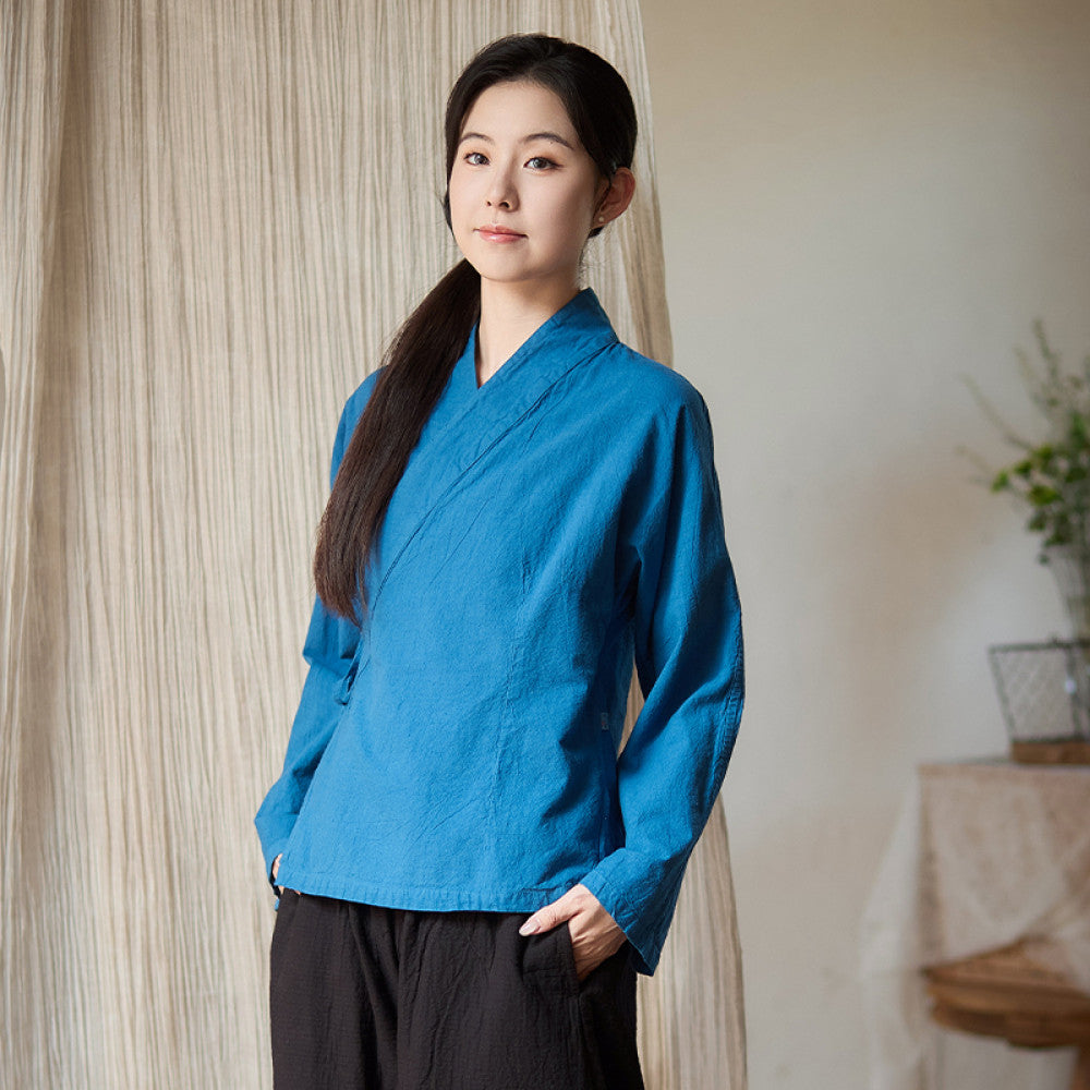 Summer new cotton linen linen top for women Chinese style improved Hanfu Chinese style tea suit 21 pieces W1359 image 30