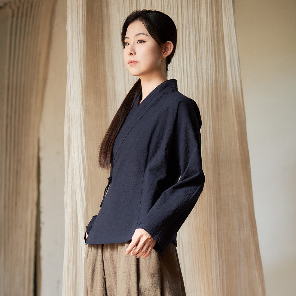 Summer new cotton linen linen top for women Chinese style improved Hanfu Chinese style tea suit 21 pieces W1359 image 37