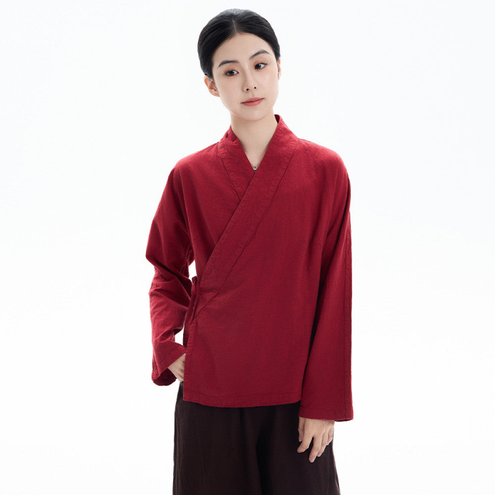 Summer new cotton linen linen top for women Chinese style improved Hanfu Chinese style tea suit 21 pieces W1359 image 42
