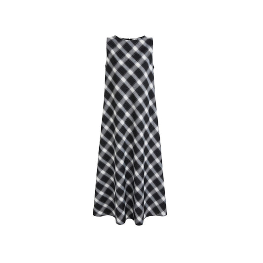 ASAYA4668 – Monochrome Plaid Maxi Dress 🖤🤍