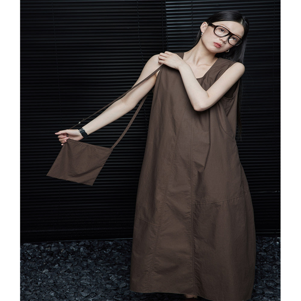 Moment Coffee colored Dress for Women 2024 Summer New Style High end Exquisite Super good looking niche design image 1