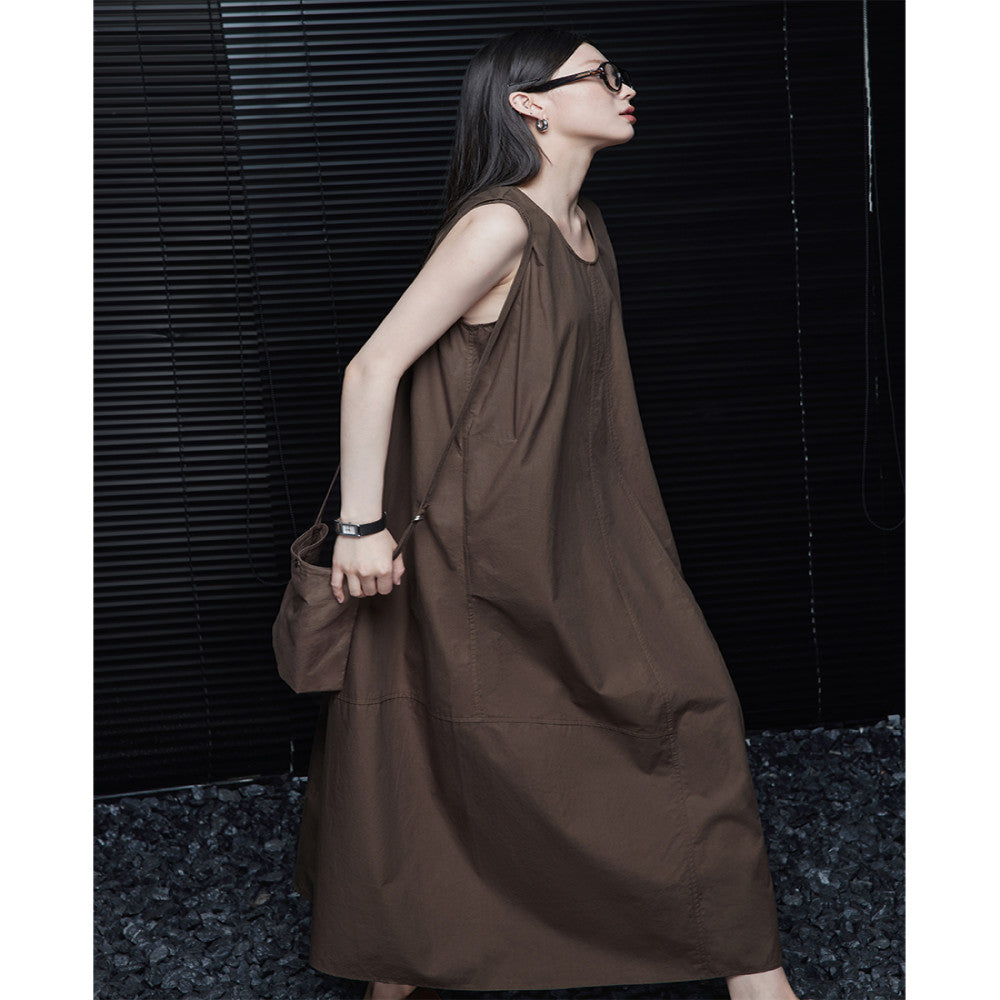 Moment Coffee colored Dress for Women 2024 Summer New Style High end Exquisite Super good looking niche design image 3