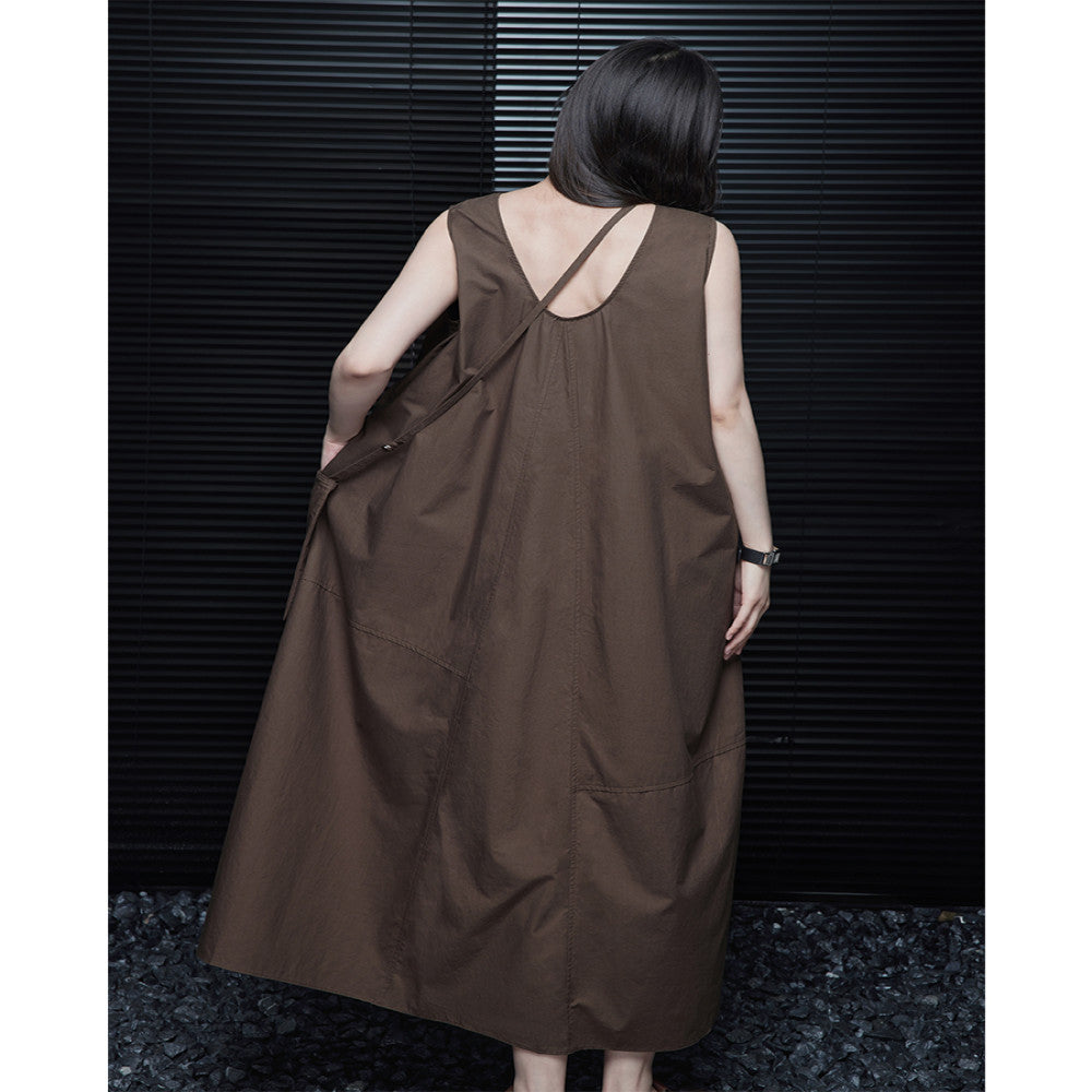 Moment Coffee colored Dress for Women 2024 Summer New Style High end Exquisite Super good looking niche design image 5