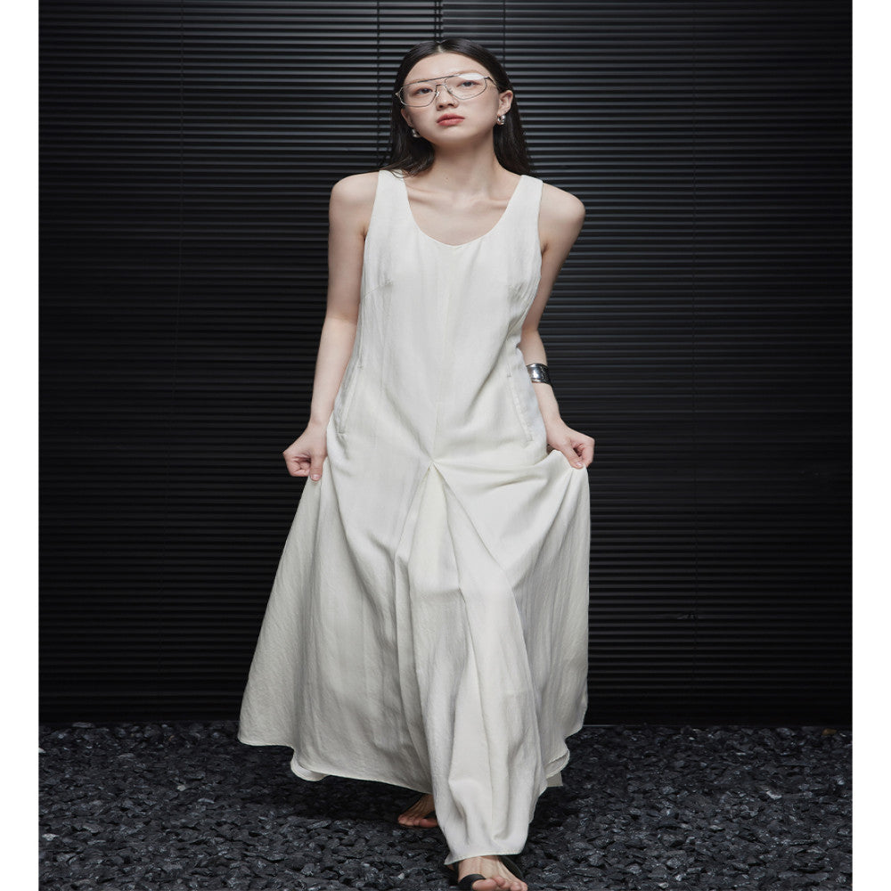 Moment sleeveless A line dress for women in the summer of 2024 super beautiful high end exquisite temperament niche design image 1