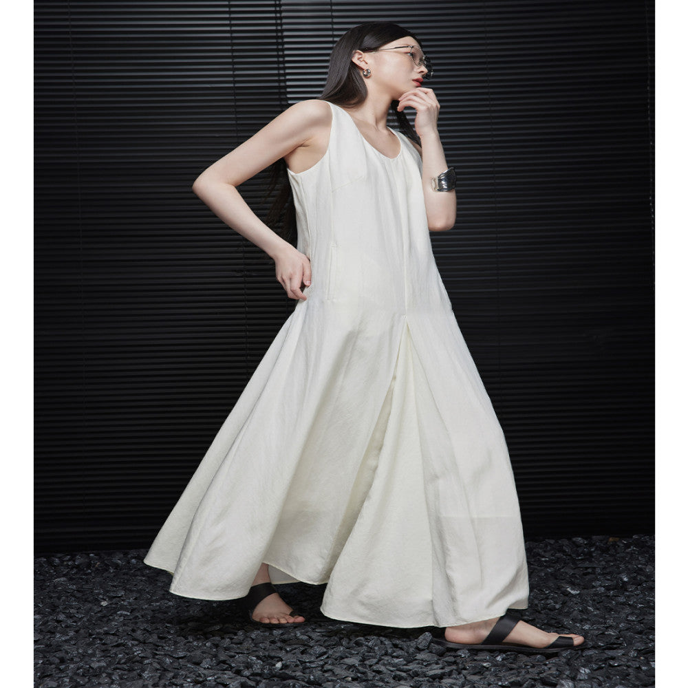 Moment sleeveless A line dress for women in the summer of 2024 super beautiful high end exquisite temperament niche design image 2