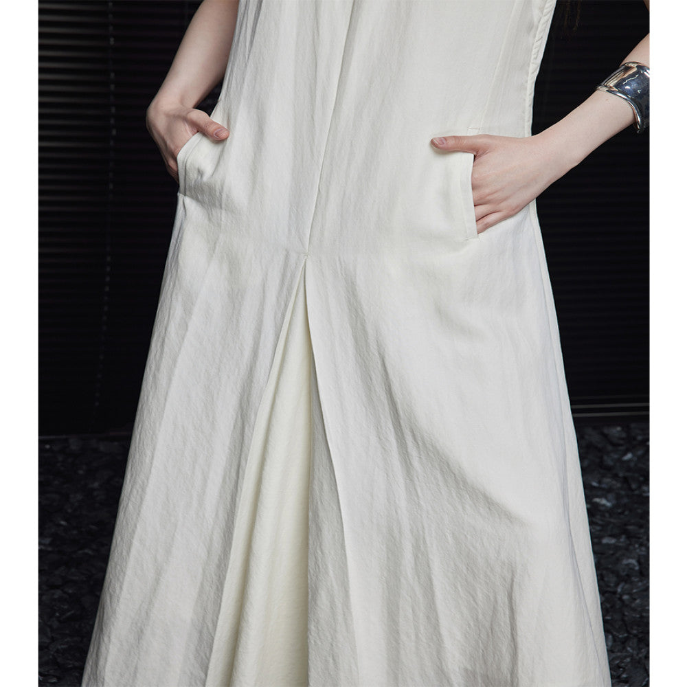 Moment sleeveless A line dress for women in the summer of 2024 super beautiful high end exquisite temperament niche design image 3