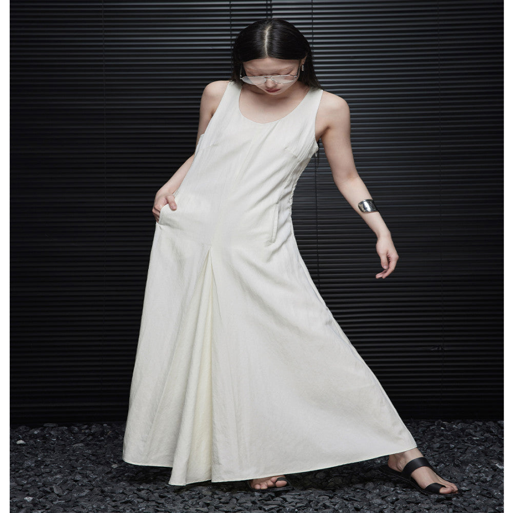 Moment sleeveless A line dress for women in the summer of 2024 super beautiful high end exquisite temperament niche design image 4