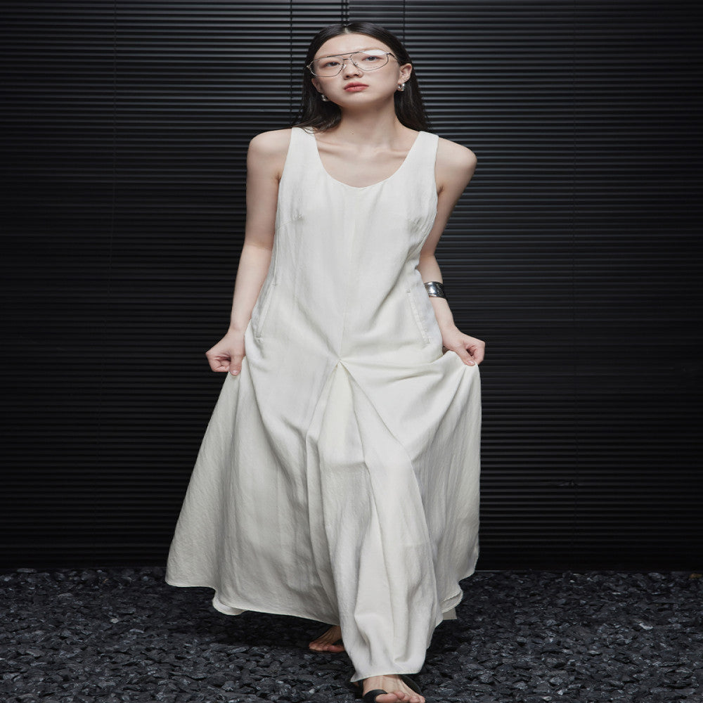 Moment sleeveless A line dress for women in the summer of 2024 super beautiful high end exquisite temperament niche design image 6