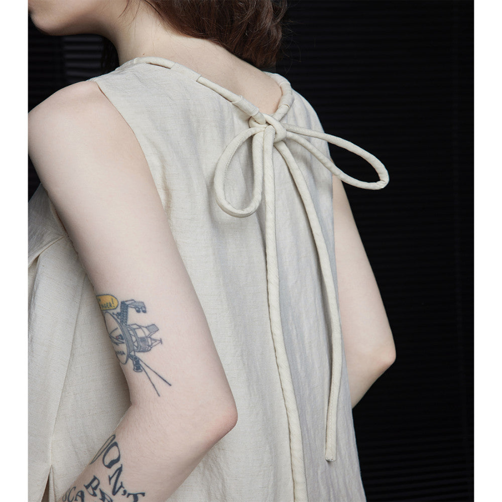 Moment Sleeveless Dress for Women 2024 Summer New Style Super Beautiful Temperament Simple Elegant High end Design Sense image 5