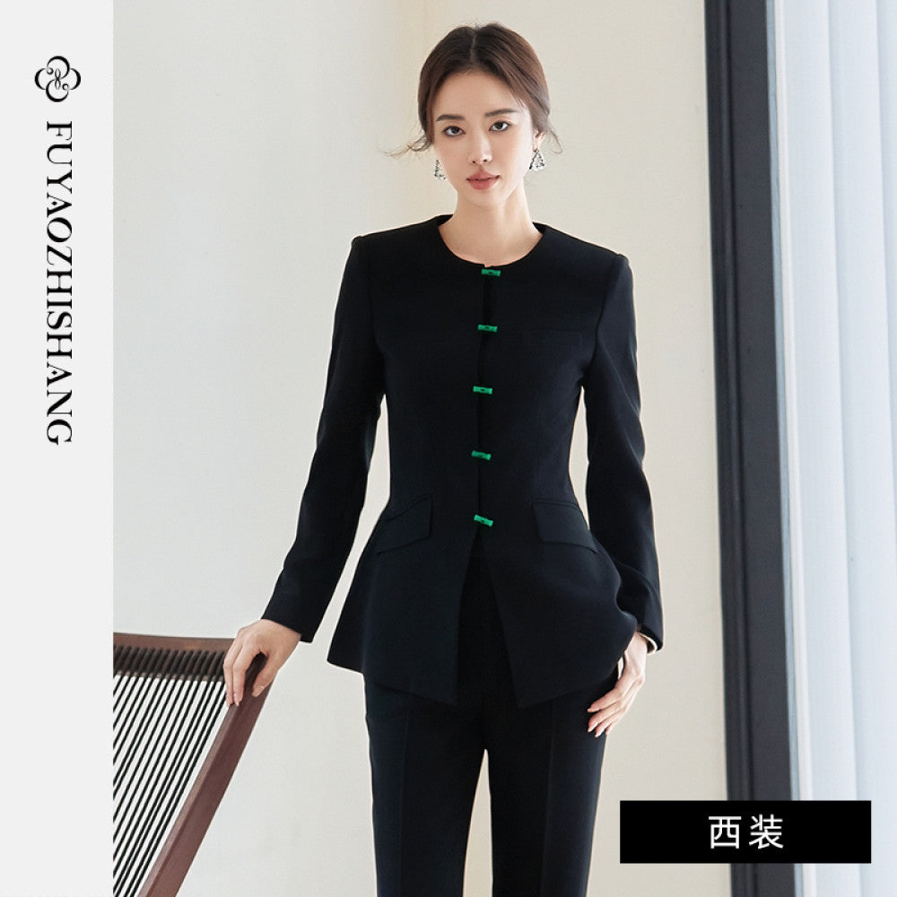 FUYAO Fuyao Chinese style set for women s high end fashion 2025 autumn new style new Chinese style black buckle formal wear image 17