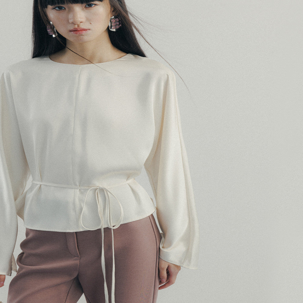 SOTHEMOS 25 Spring Fashionable Minimalist Row Style 2 Color Satin French Retro Design Long Sleeve Shirt image 2