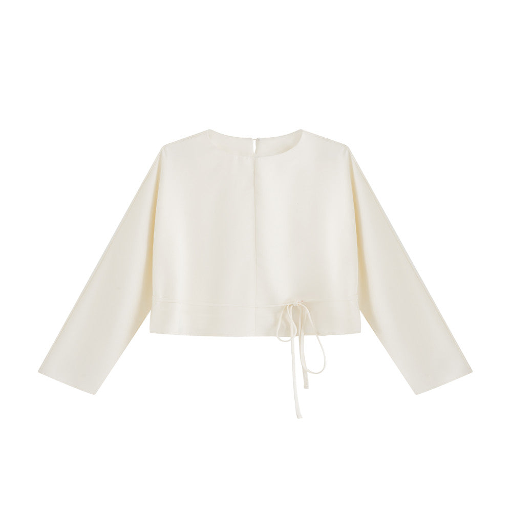 SOTHEMOS 25 Spring Fashionable Minimalist Row Style 2 Color Satin French Retro Design Long Sleeve Shirt image 5