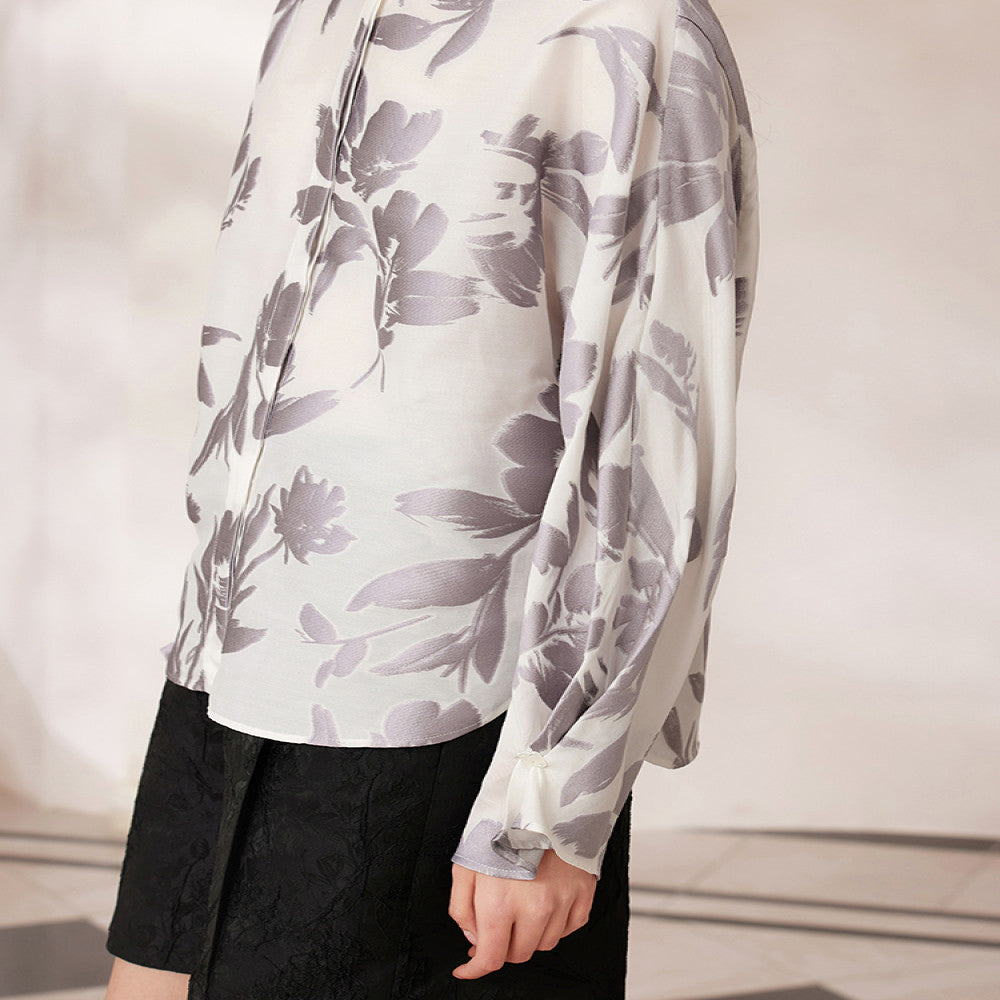 Ruyi Lian Yun Shang Li Jianhua Round Neck Shirt for Women New Chinese Style Chinese Style Retro Jacquard Jade Button Top image 5