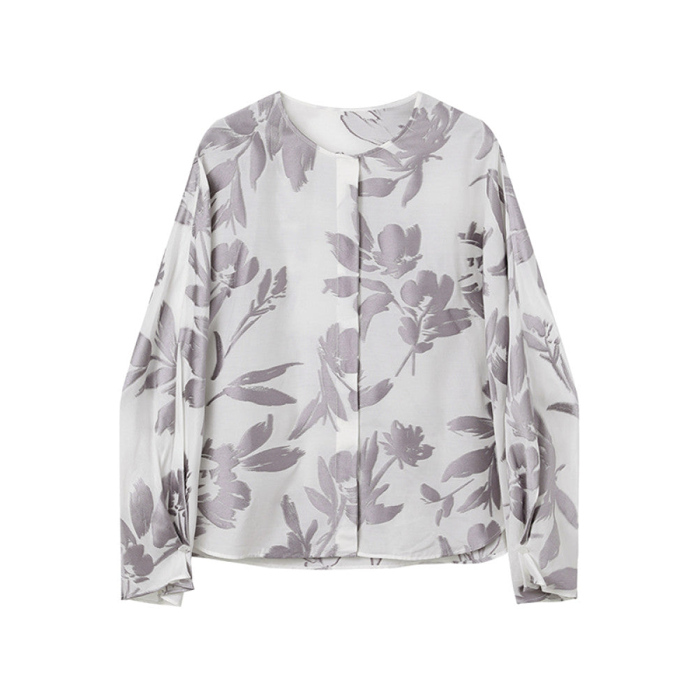 Ruyi Lian Yun Shang Li Jianhua Round Neck Shirt for Women New Chinese Style Chinese Style Retro Jacquard Jade Button Top image 10