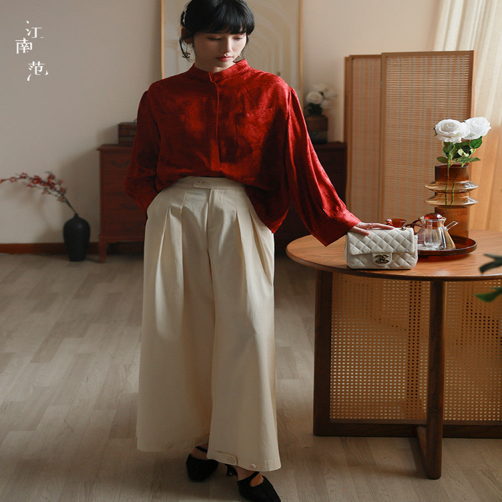 Jiangnan style new red jacquard improved Tang style top 2025 early spring young fashion shirt light Chinese style commuting image 5