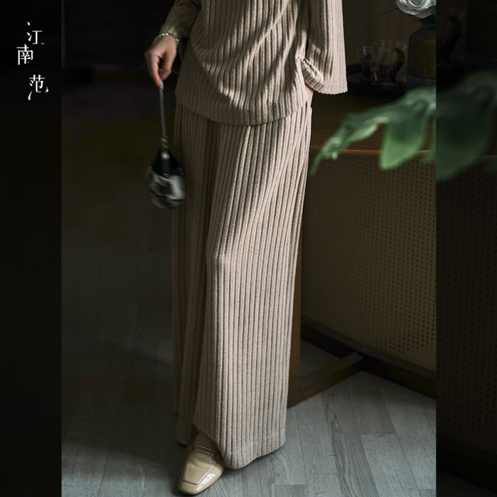 Jiangnan style new Chinese style vertical stripe knitted improved Tang style top 2024 autumn diagonal collar retro young style versatile image 22