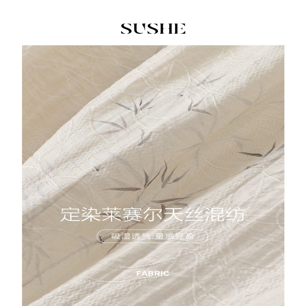 Shuxi SUSHE 2025 Autumn New Top Women s New Chinese Elegant Jacquard Elegant Lace up Small V neck Shirt image 5