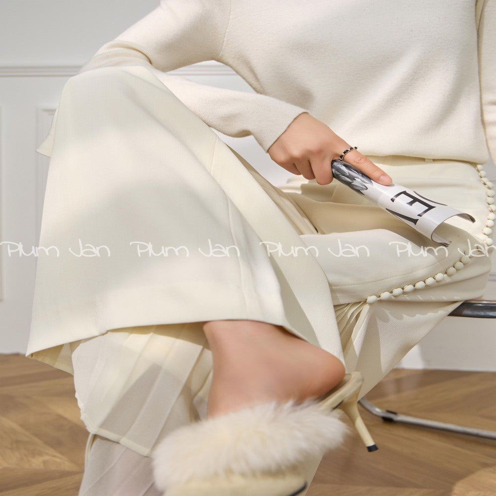 Plum Jan Thin Mesh Loose wutong Pants White New Chinese Style Summer New Wide Leg Pants Women image 3