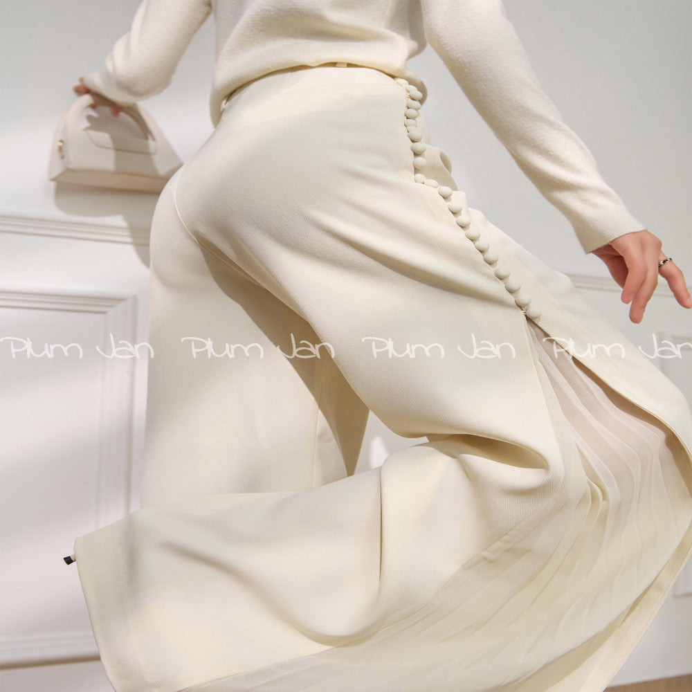 Plum Jan Thin Mesh Loose wutong Pants White New Chinese Style Summer New Wide Leg Pants Women image 11