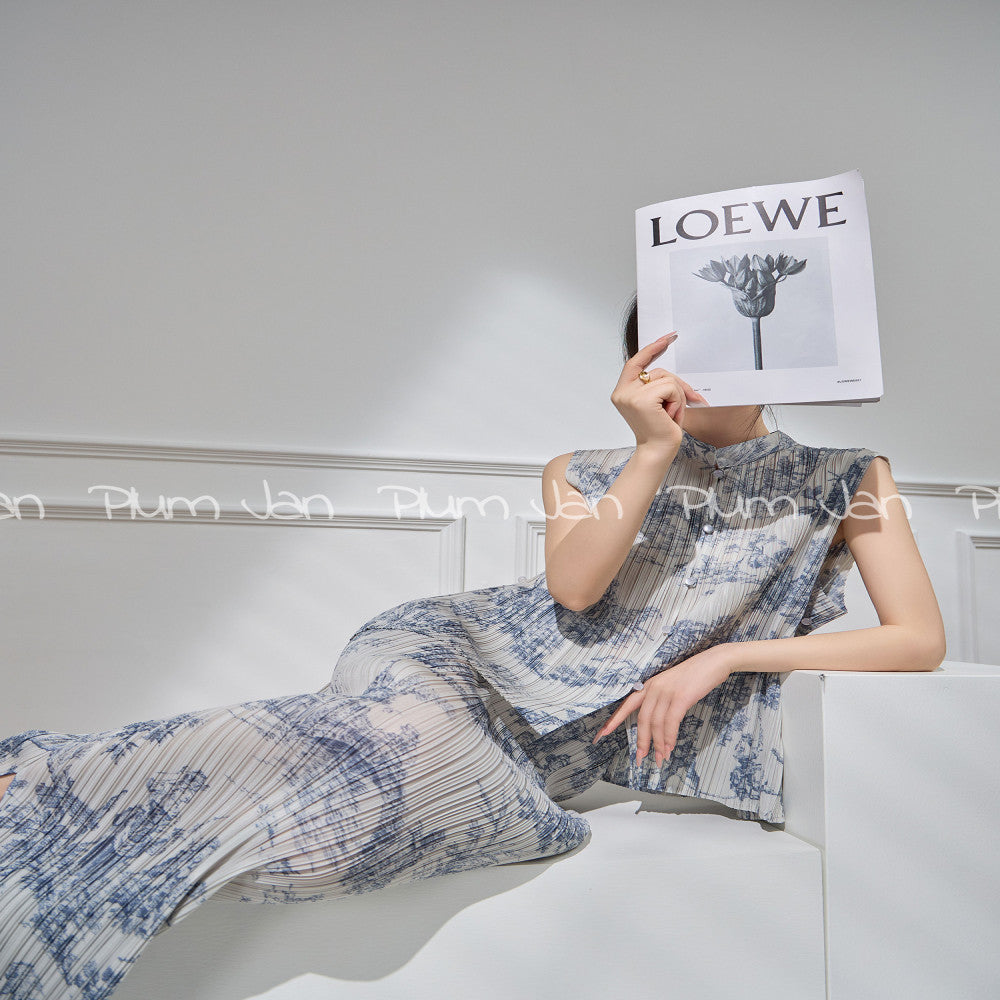 Plum Jan Summer outfit paired with a complete set of light cooked Chinese women s clothing set 2025 new Chinese style two piece set image 19