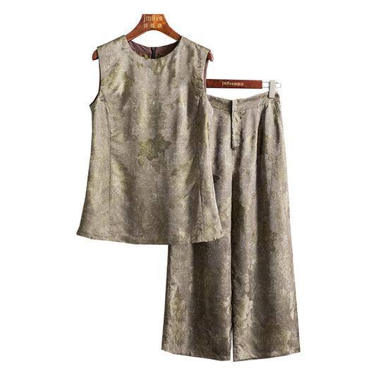 ASAYA4675 – Moss Jacquard Luxe Set 🌿✨