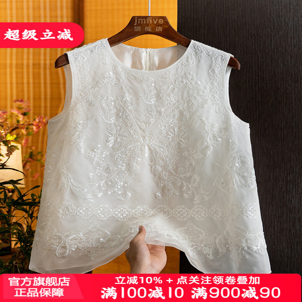 New Chinese style mulberry silk anti aging temperament butterfly vest 2025 summer new product silk western style fashion shoulder image 0