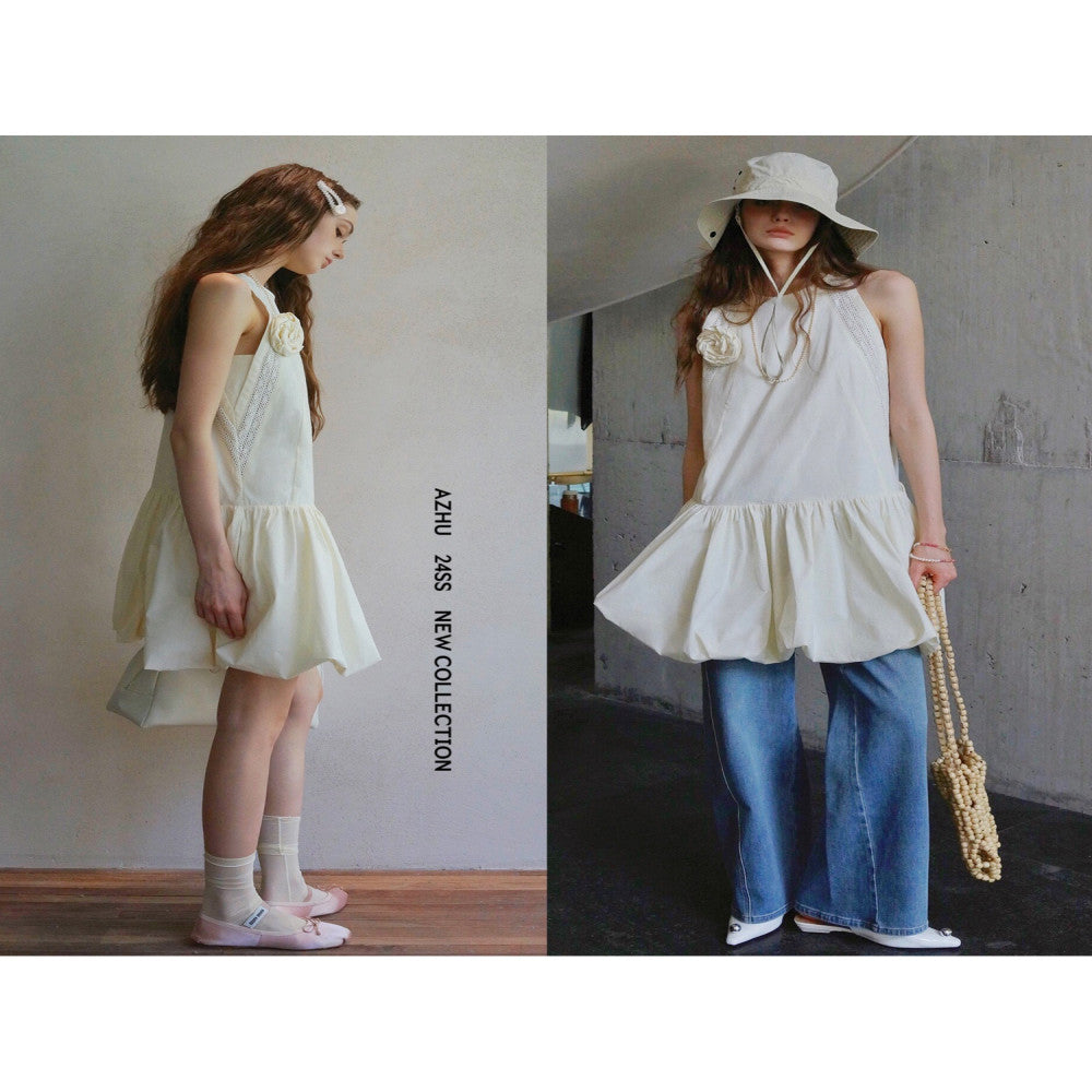 AZHU AJU 2024 new floral bud dress summer vest skirt image 2