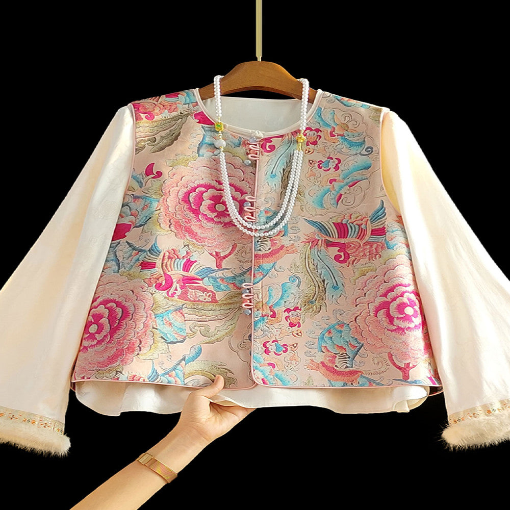 China Chic new Chinese style double sided printed vest 2025 early spring new super beautiful national style coat image 3