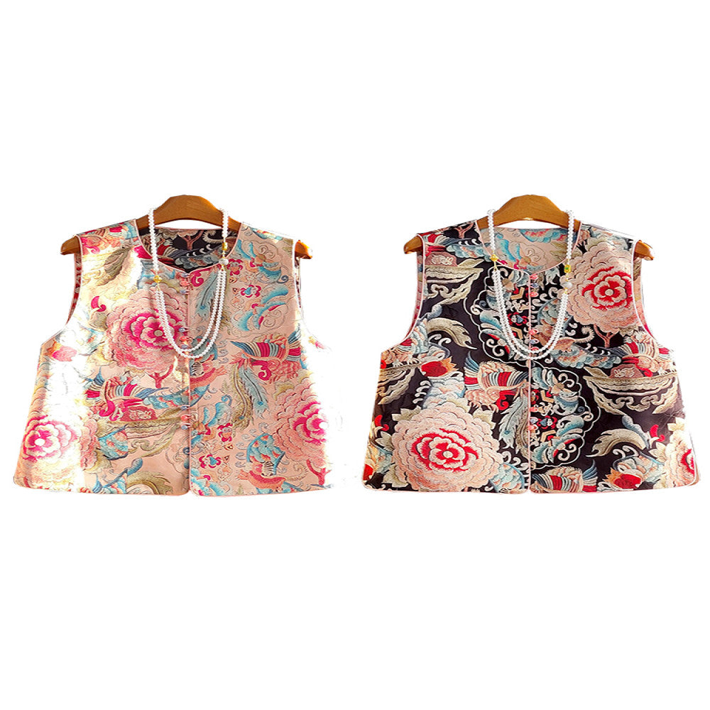 China Chic new Chinese style double sided printed vest 2025 early spring new super beautiful national style coat image 5
