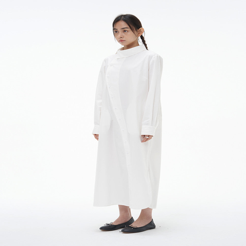 DOSORDONTS high lapel asymmetrical long sleeved shirt skirt mid length hanging and pleated jacket 2024 autumn women s image 2