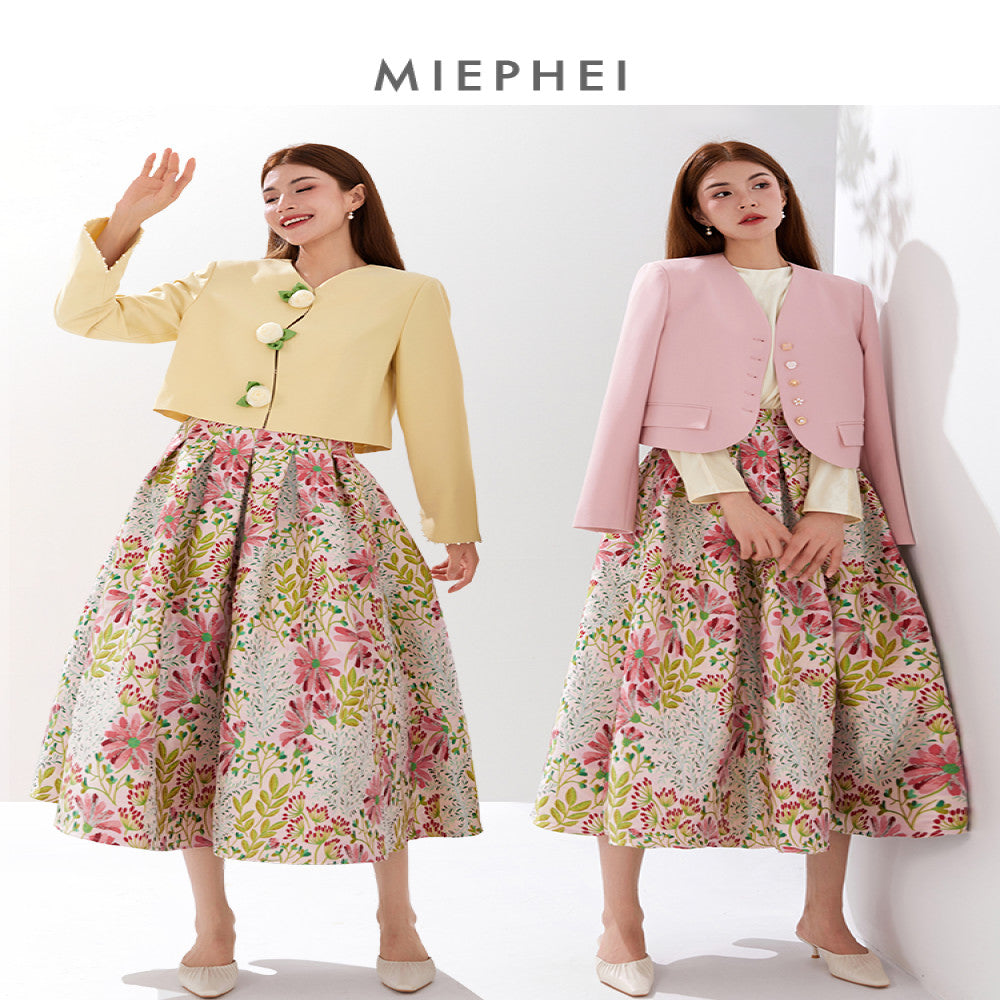 Meifei 2025 Original Design Jacquard Fold Unique Western Style Umbrella Skirt Skirt Half Body Skirt New Women s Autumn Winter Collection image 4