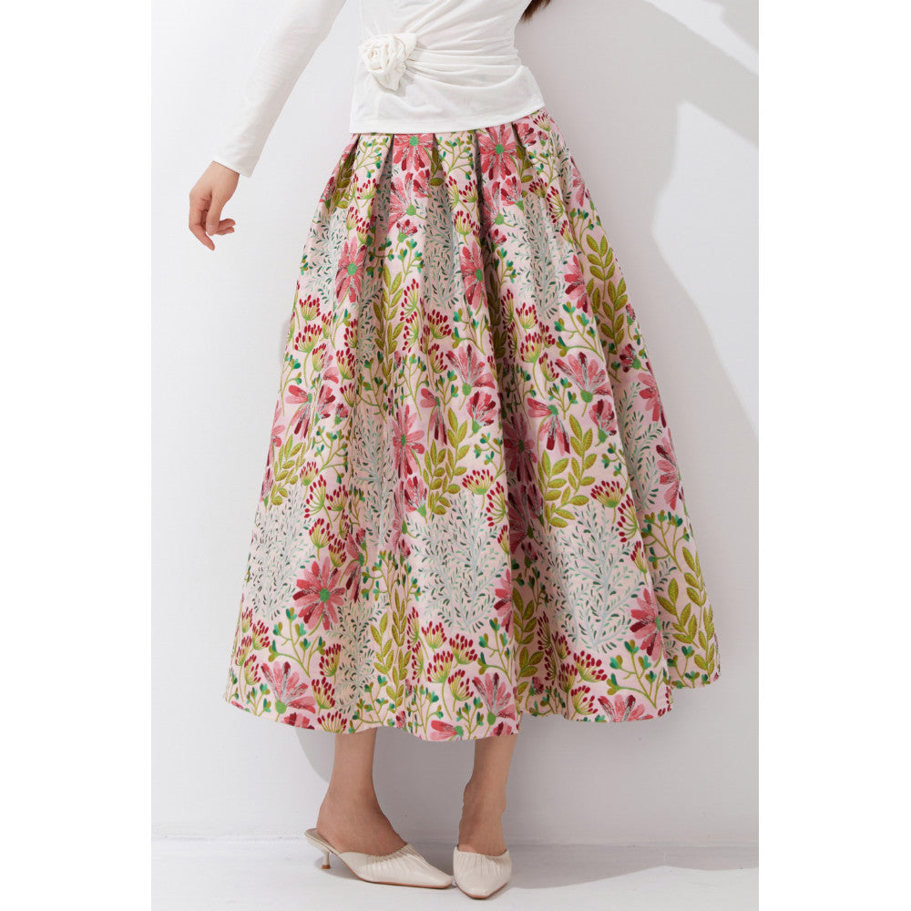 Meifei 2025 Original Design Jacquard Fold Unique Western Style Umbrella Skirt Skirt Half Body Skirt New Women s Autumn Winter Collection image 17