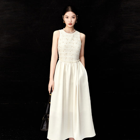 ASAYA4212- Tweed Patchwork Elegant Dress ✨🤍