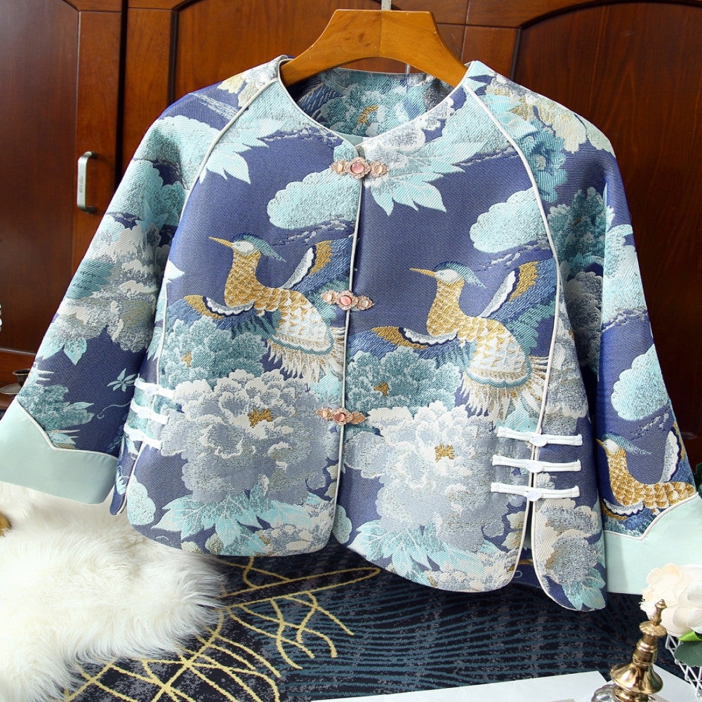 Tang style women s clothing classic Chinese style embroidery luxurious vintage buttons new Chinese style improved jacket trendy autumn and winter top image 2