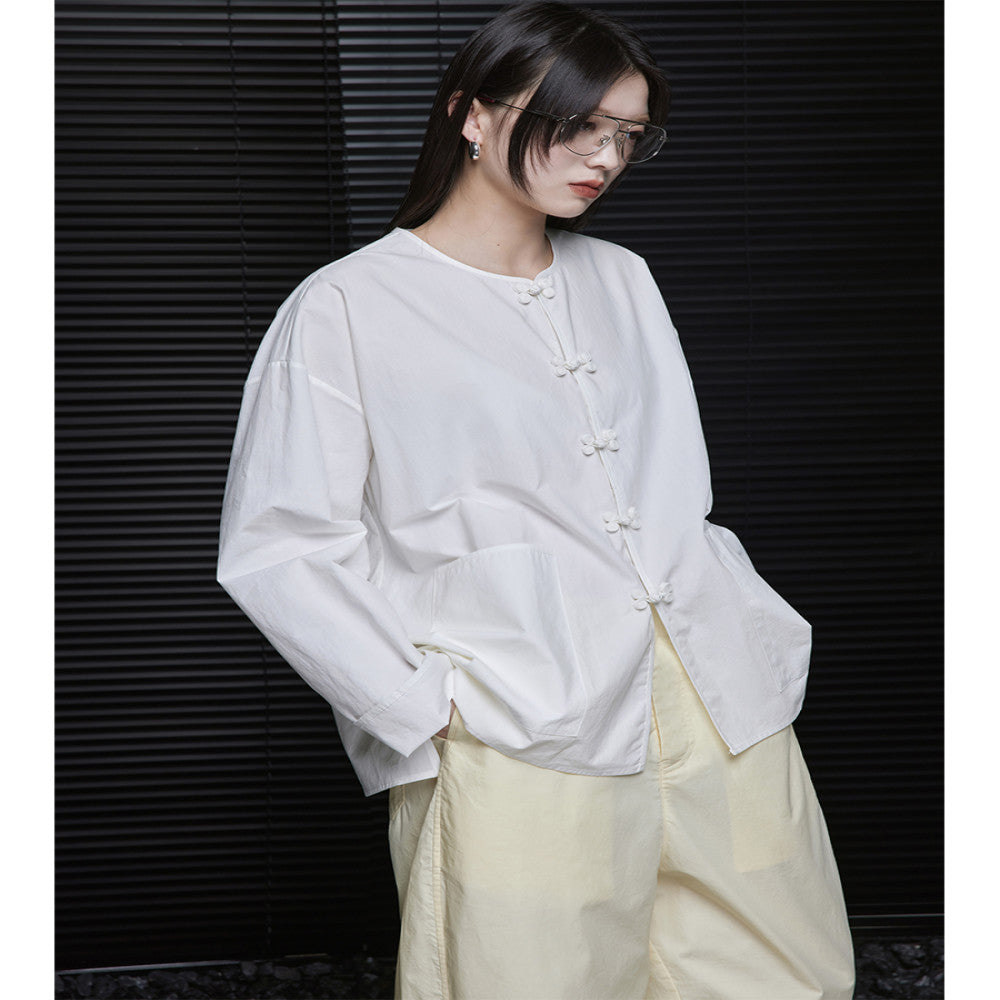 Moment White Shirt Women s 2025 Summer New Style This Year s Trendy New Chinese Style Unique and Beautiful Design Sense Long Sleeve image 2