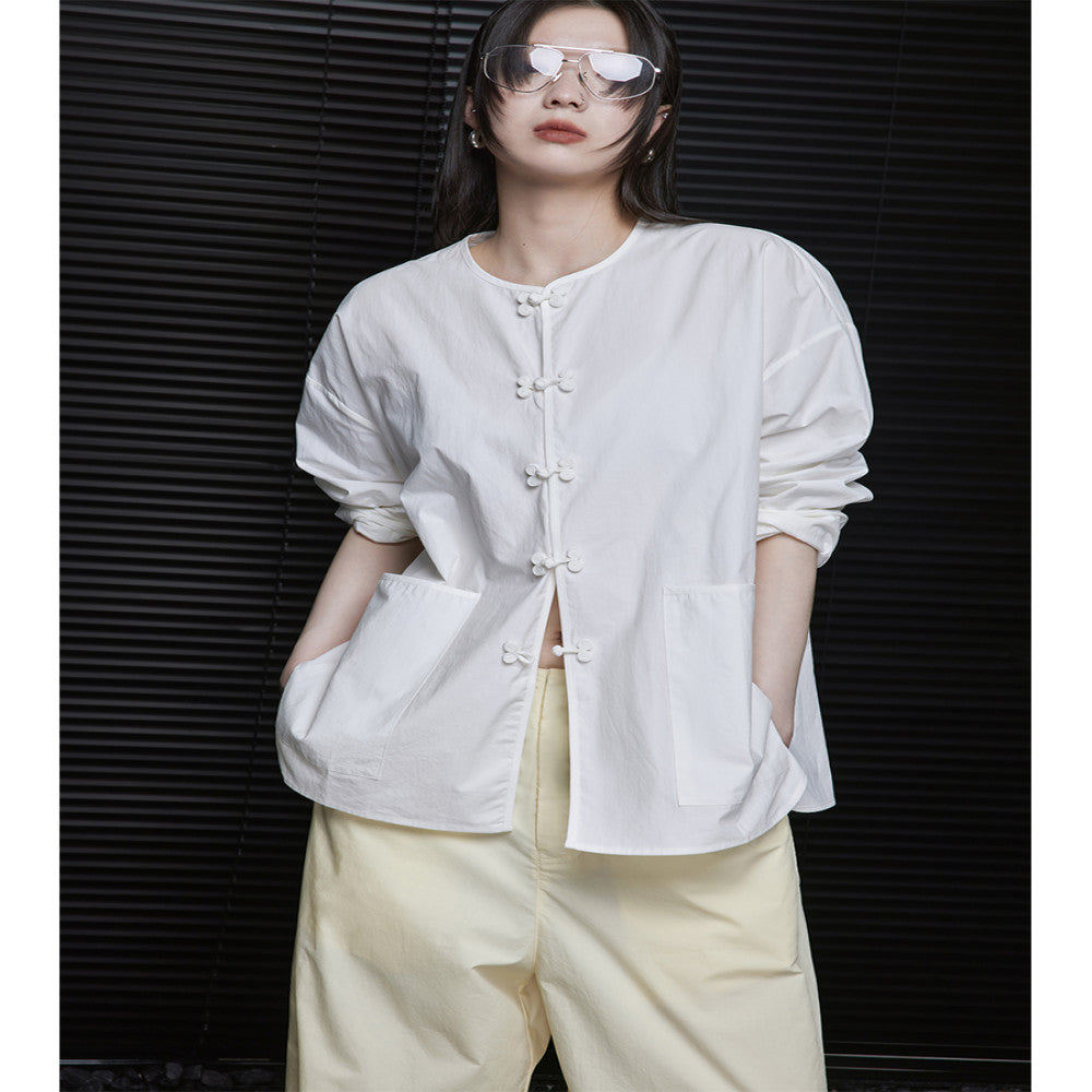 Moment White Shirt Women s 2025 Summer New Style This Year s Trendy New Chinese Style Unique and Beautiful Design Sense Long Sleeve image 5