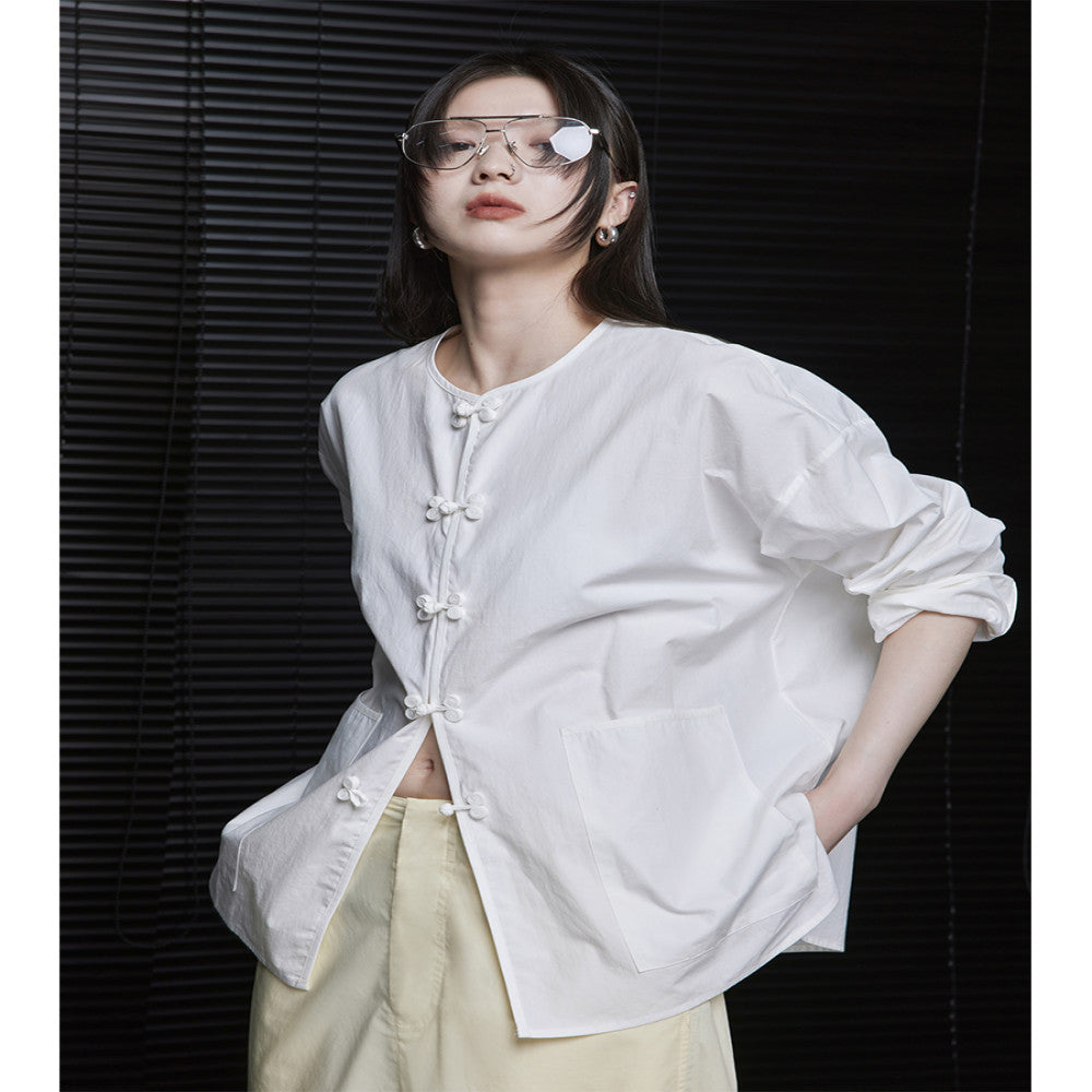 Moment White Shirt Women s 2025 Summer New Style This Year s Trendy New Chinese Style Unique and Beautiful Design Sense Long Sleeve image 0