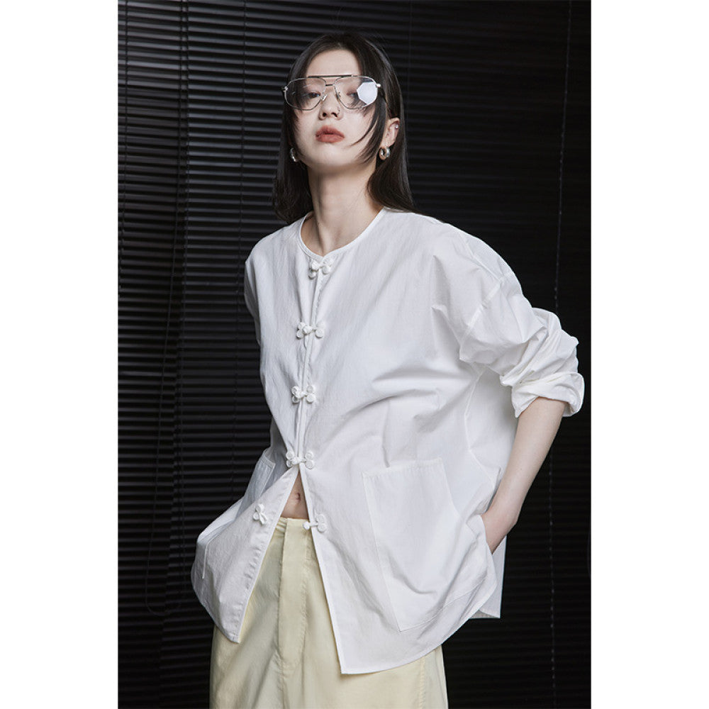 Moment White Shirt Women s 2025 Summer New Style This Year s Trendy New Chinese Style Unique and Beautiful Design Sense Long Sleeve image 6