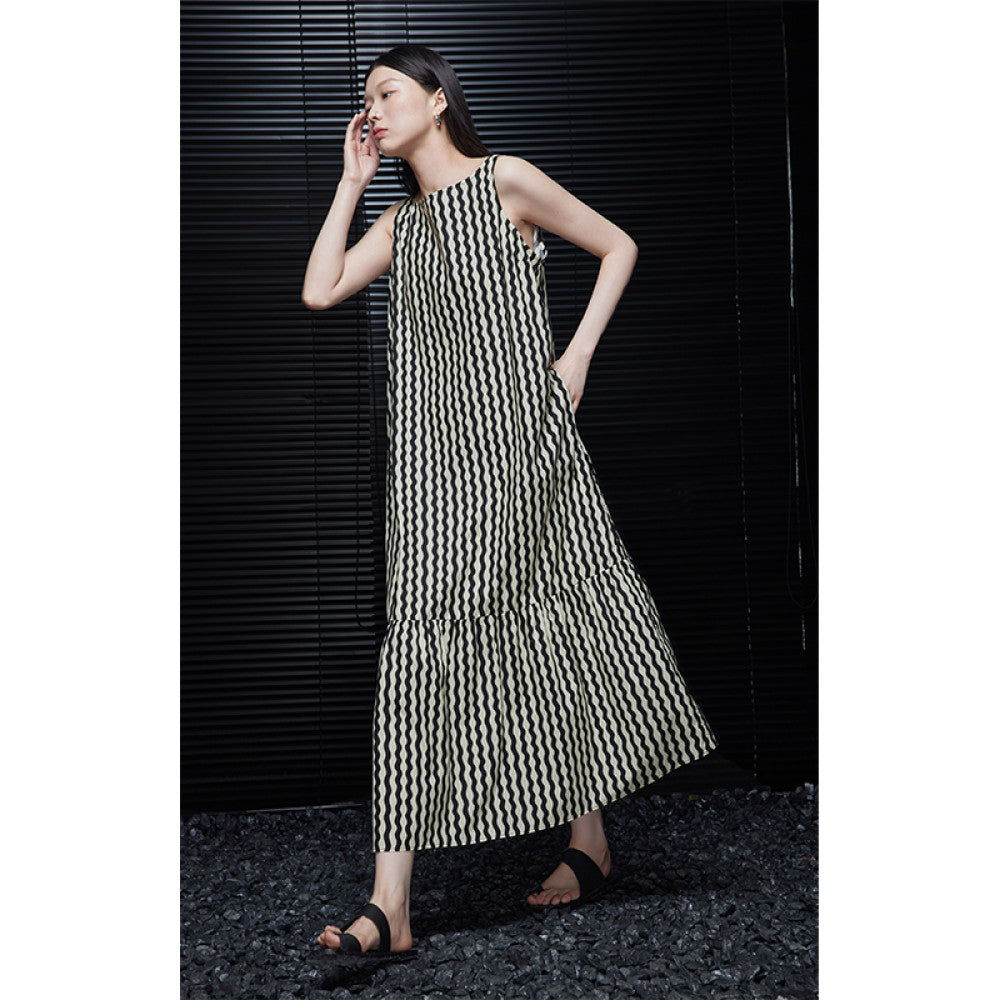 moment striped dress women 2024 summer new style temperament high end exquisite super beautiful niche design slim image 0