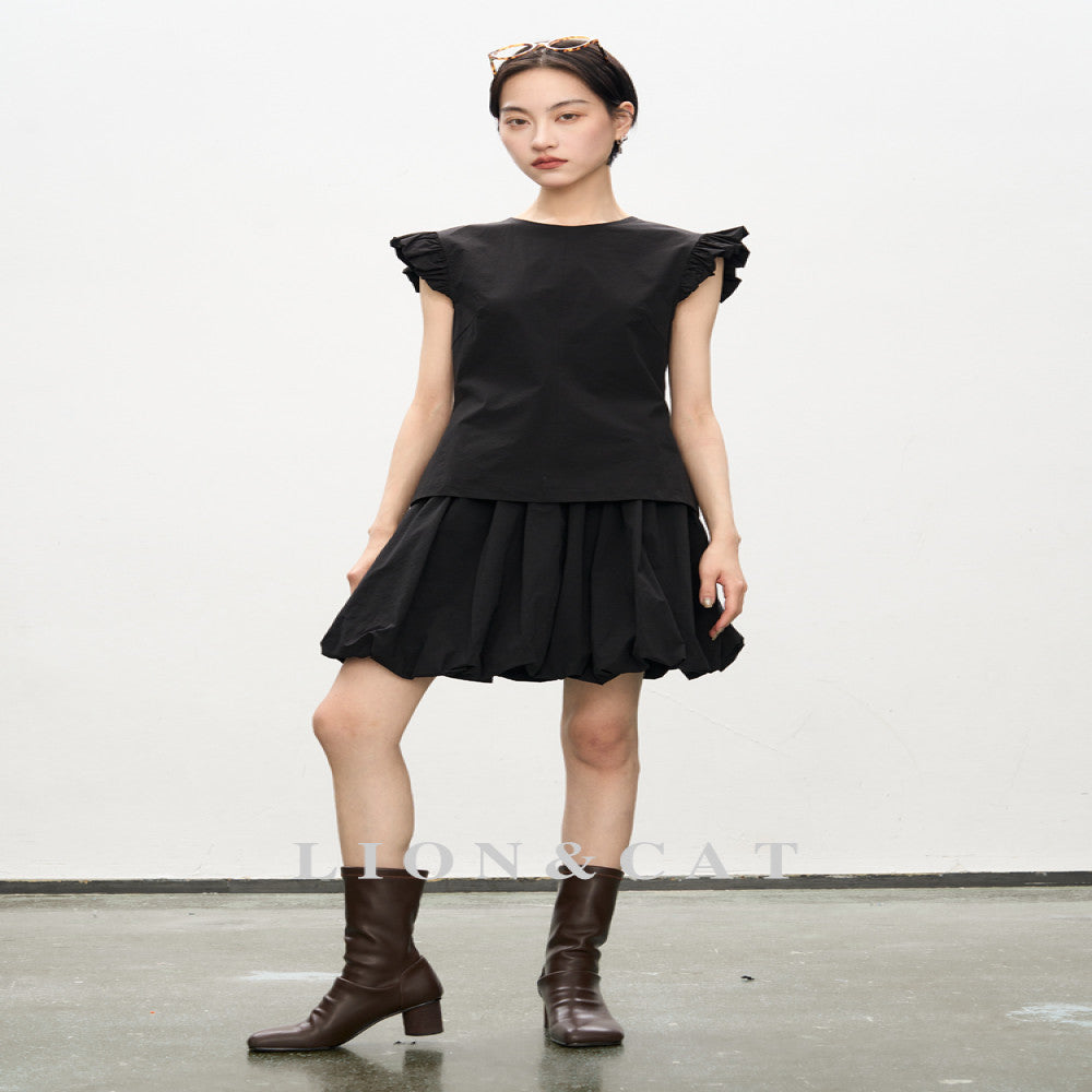 LC Cloud Bud Skirt summer new style temperament lady high waist pure white bud skirt versatile slim image 2