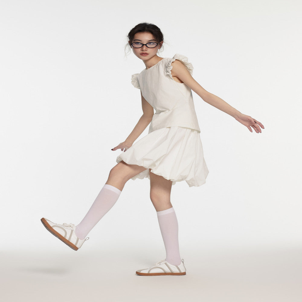 LC Cloud Bud Skirt summer new style temperament lady high waist pure white bud skirt versatile slim image 3