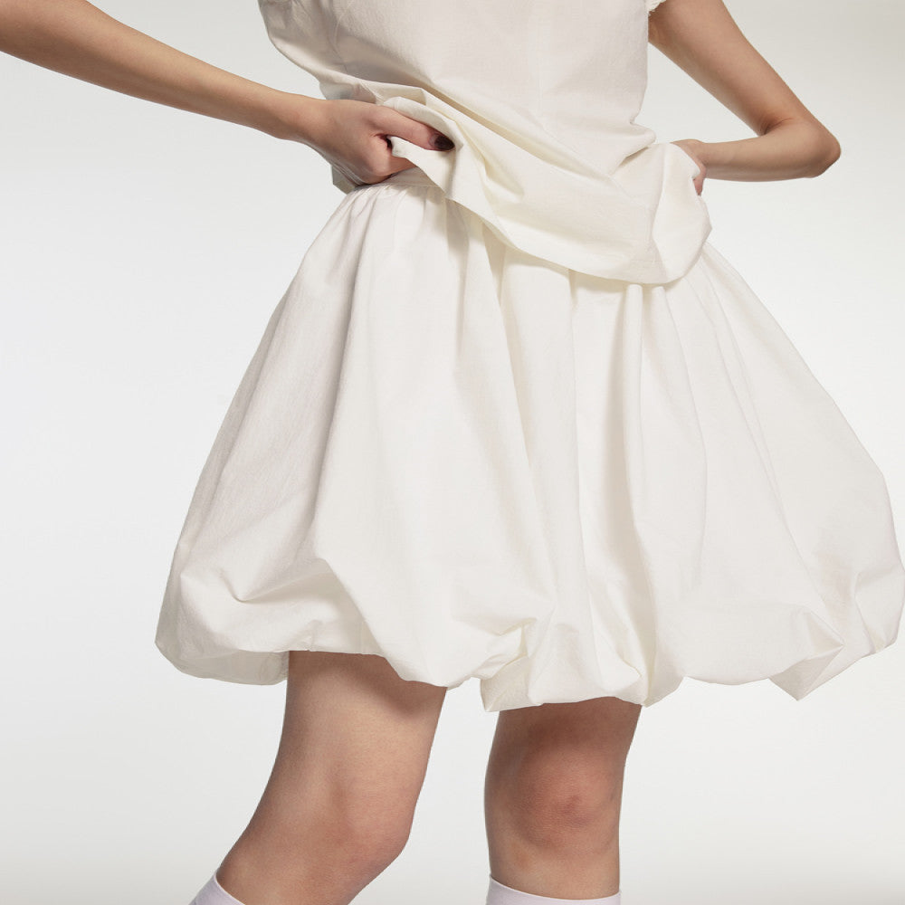 LC Cloud Bud Skirt summer new style temperament lady high waist pure white bud skirt versatile slim image 5