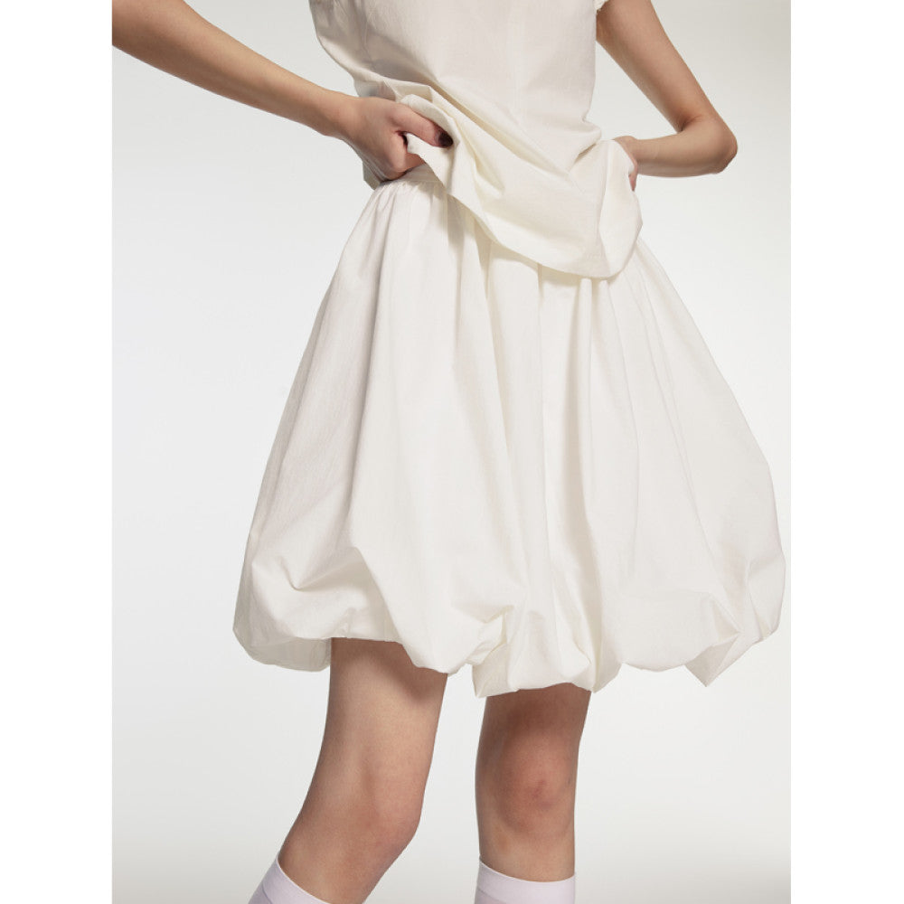 LC Cloud Bud Skirt summer new style temperament lady high waist pure white bud skirt versatile slim image 11