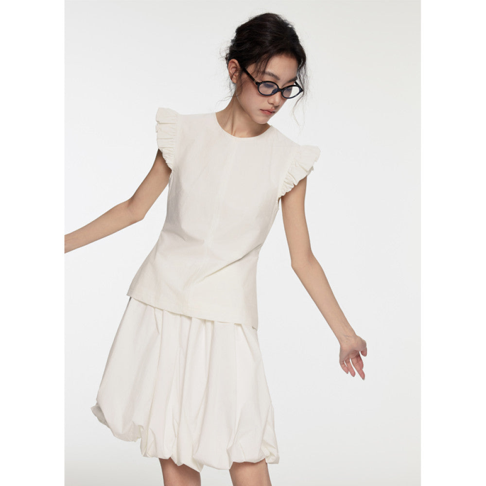 LC Cloud Bud Skirt summer new style temperament lady high waist pure white bud skirt versatile slim image 13