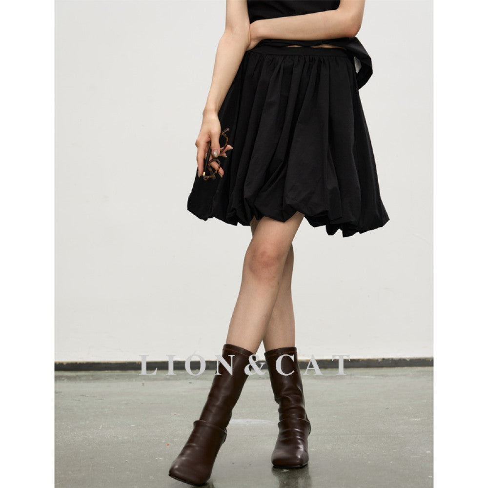 LC Cloud Bud Skirt summer new style temperament lady high waist pure white bud skirt versatile slim image 19