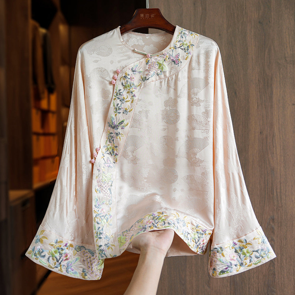 ASAYA4166 - Retro Embroidered Han-Style Blouse
