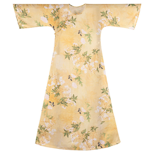 ASAYA4163 ✨ Vintage-Inspired Floral Qipao Dress 💛