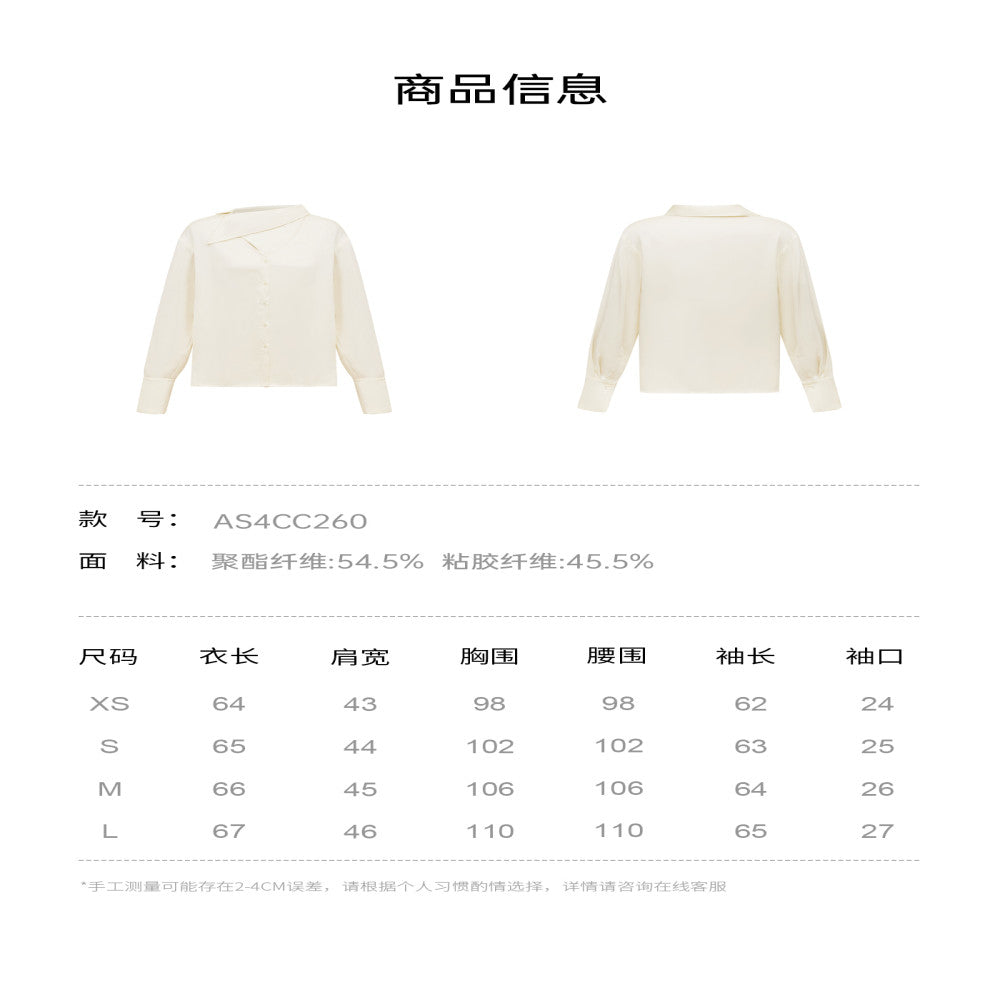 AEL original design simple shirt 2025 new women s autumn light luxury niche irregular long sleeved top image 15