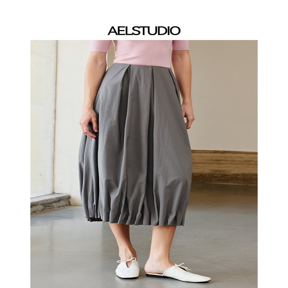 AEL Original French Style White Half length Skirt for Women 2025 New Autumn Edition Elegant Flower Bud Skirt Design image 2