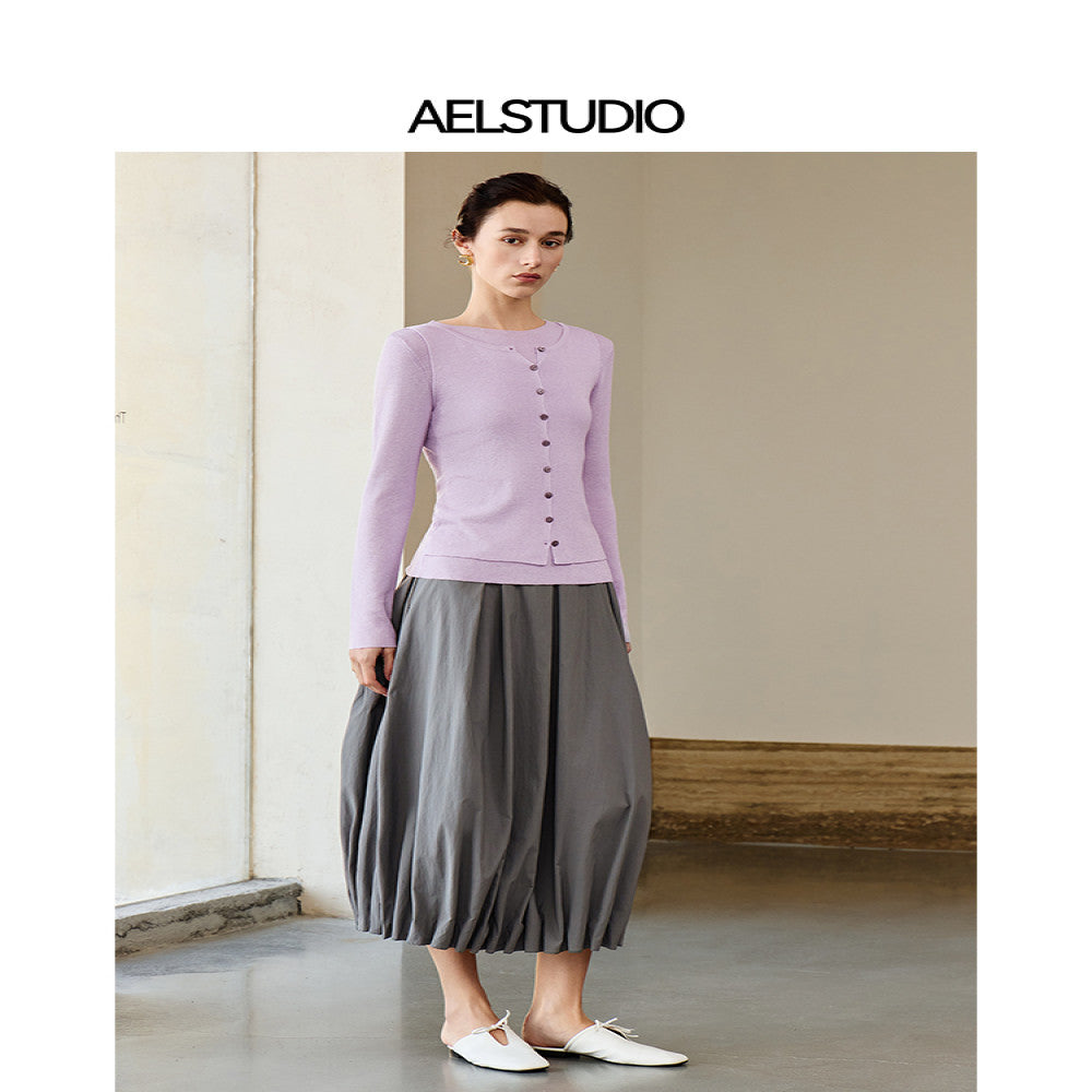 AEL Original French Style White Half length Skirt for Women 2025 New Autumn Edition Elegant Flower Bud Skirt Design image 3